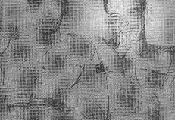 Two young men in military uniform, 1946
