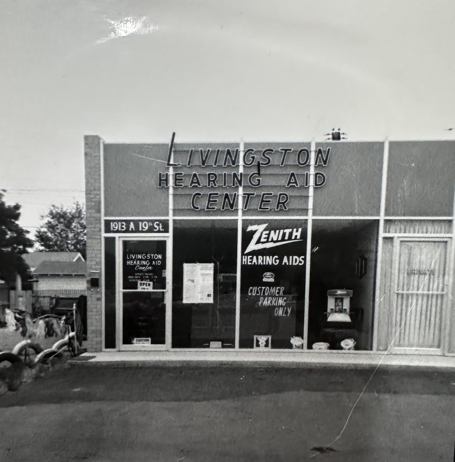 Original Livingston Hearing Aid Center storefront on 19th Street