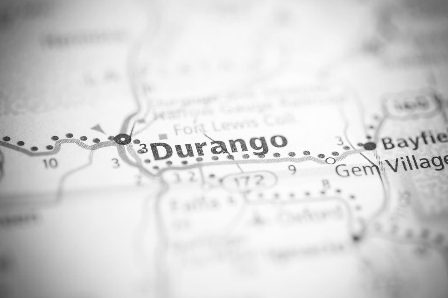 Map of Durango, Colorado